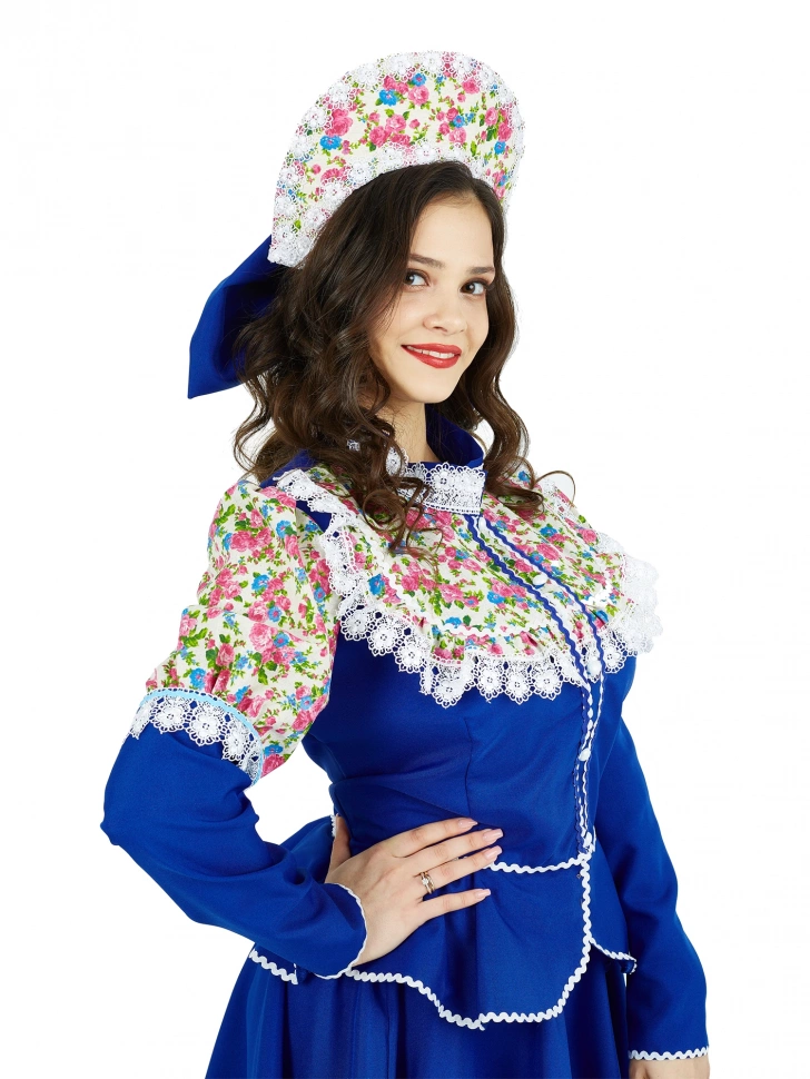 Кокошник кадриль синий