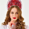 Кокошник Лукерия красный