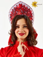 Кокошник Лукерия красный
