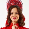 Кокошник Лукерия красный