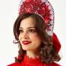 Кокошник Лукерия красный