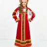 Карнавальный костюм Настенька красная с золотом детская