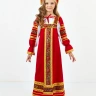Карнавальный костюм Настенька красная с золотом детская