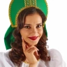 Кокошник "Рита" с бантом зеленый