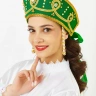 Кокошник закрытый "Лебёдушка" зеленый