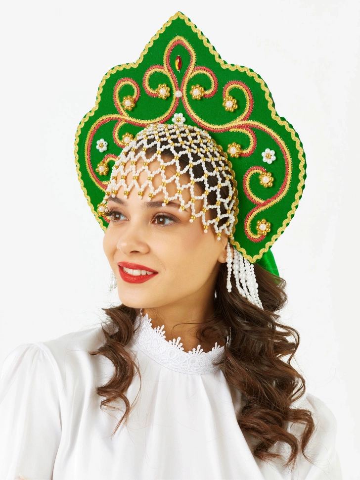 Кокошник "Яна" зеленый
