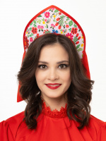 Кокошник "Ксюша" цветочный с бантом
