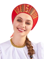 Кокошник "Елена" красный