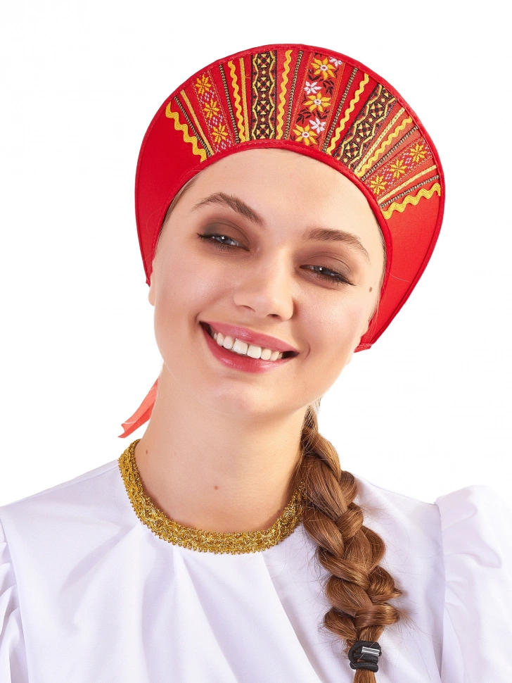 Кокошник "Елена" красный